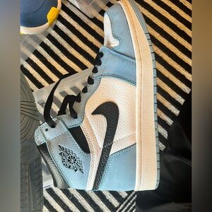 Jordan High-Top Sneakers in Light Blue and White